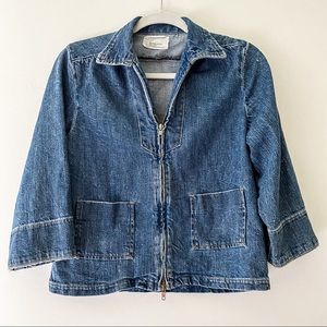Current/Elliot Double Zipper Denim Cotton Jacket